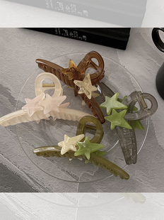Headwear fresh summer five-pointed star hair clip 2023 new back head clip women's large shark clip head Wholesale