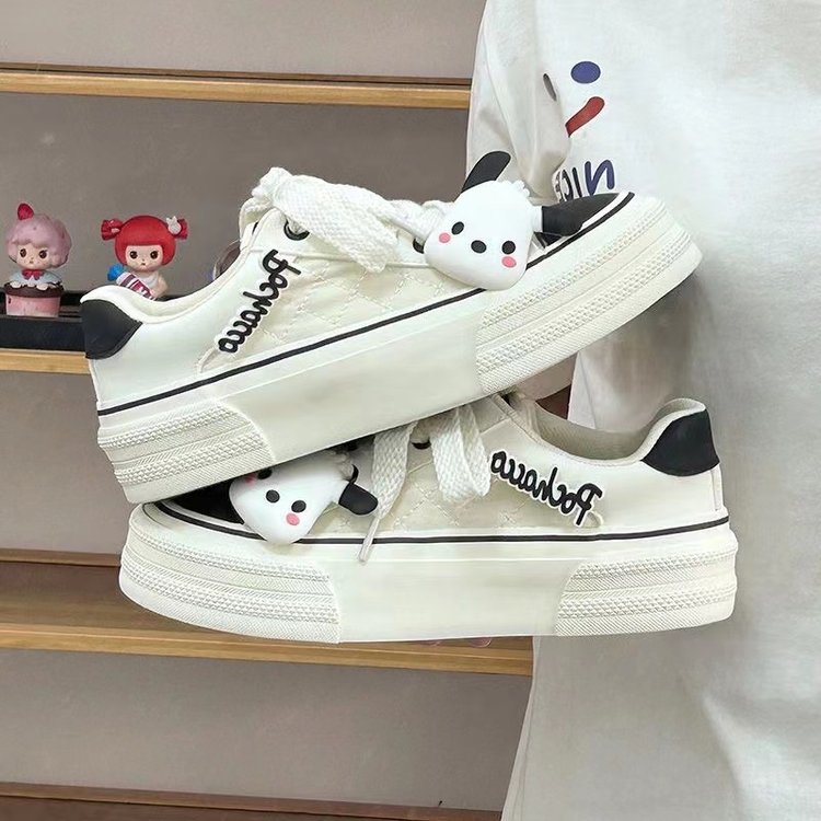 2024 Nuove scarpe bianche crema primaverili e autunnali per donne e cani, scarpe di tela colorate traspiranti versatili, scarpe casual alla moda per biscotti_voghion.com