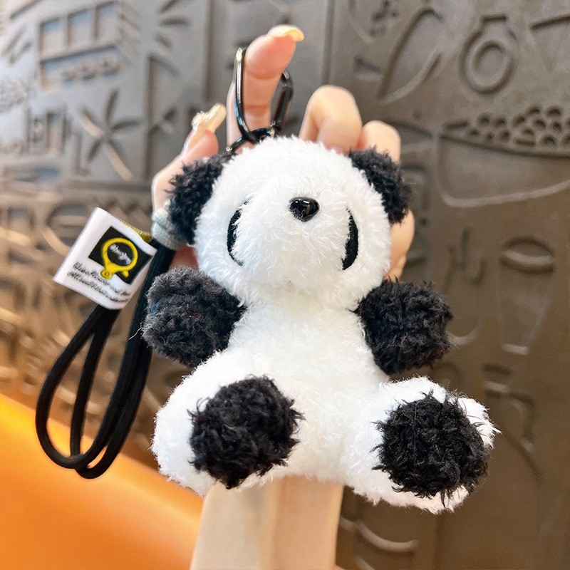 Creativo felpa marea cool oso estudiante mochila colgante muñeca linda pareja llavero pequeño regalo de dibujos animados al por mayor