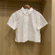 Embroidered Short Shirt Short-sleeved Shirt Air-conditioning Shirt Hollow Retro Japanese Style Women's Top Summer New 475674