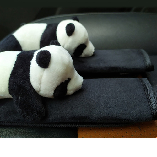 Car gear handle cover decoration cartoon panda handbrake cover roof armrest protective cover seat belt shoulder cover cute female
