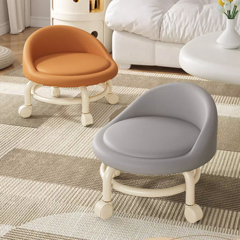 Taburete bajo, polea, taburete para niños pequeños, rueda universal, taburete pequeño, pedicura, silla giratoria, rueda silenciosa móvil