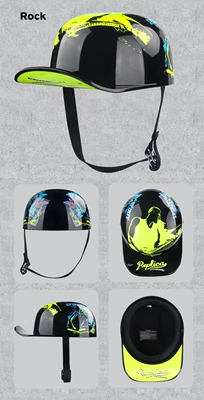 Motosiklet kaskı (dəbilqə) — Helmet Men's Motorcycle Helmet Summer - guitar-man-m