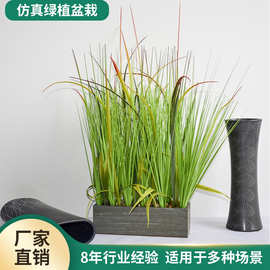 新款仿真盆景盆栽园林绿化盆景婚礼绿色花卉客厅装饰摆件假花假草