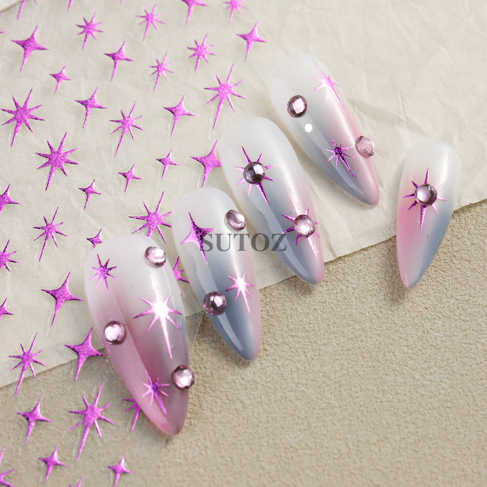 Modern Style Four Eight-Pointed Stars Plastic Nail Decoration Accessories 1 Piece display picture 7