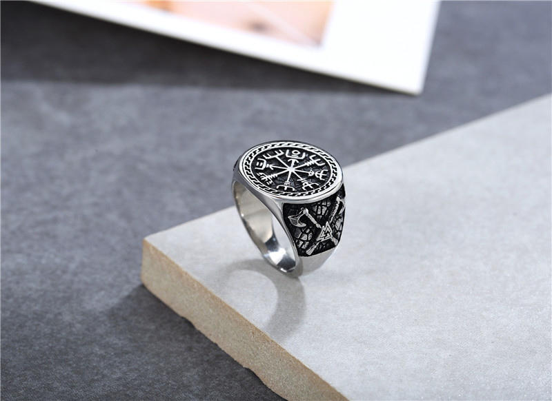 13, 7 Ring Size Hip-hop Retro Punk Geometric Titanium Steel Men's Rings