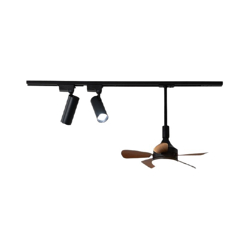 2025 nuevo candelabro de restaurante con ventilador de estilo antiguo, vetas de madera, riel móvil, barra, isla, mesa de comedor, lámpara