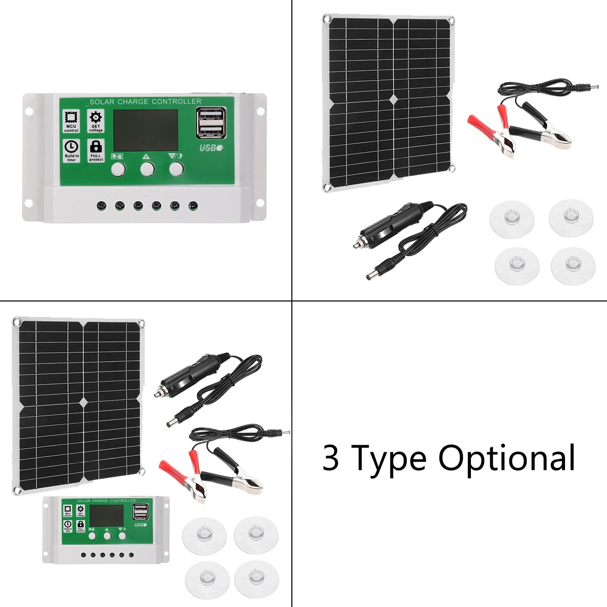 20W 30W Flexible Solar Charging Panel Car Battery Mobile Phone Solar Charger Double Chip Set