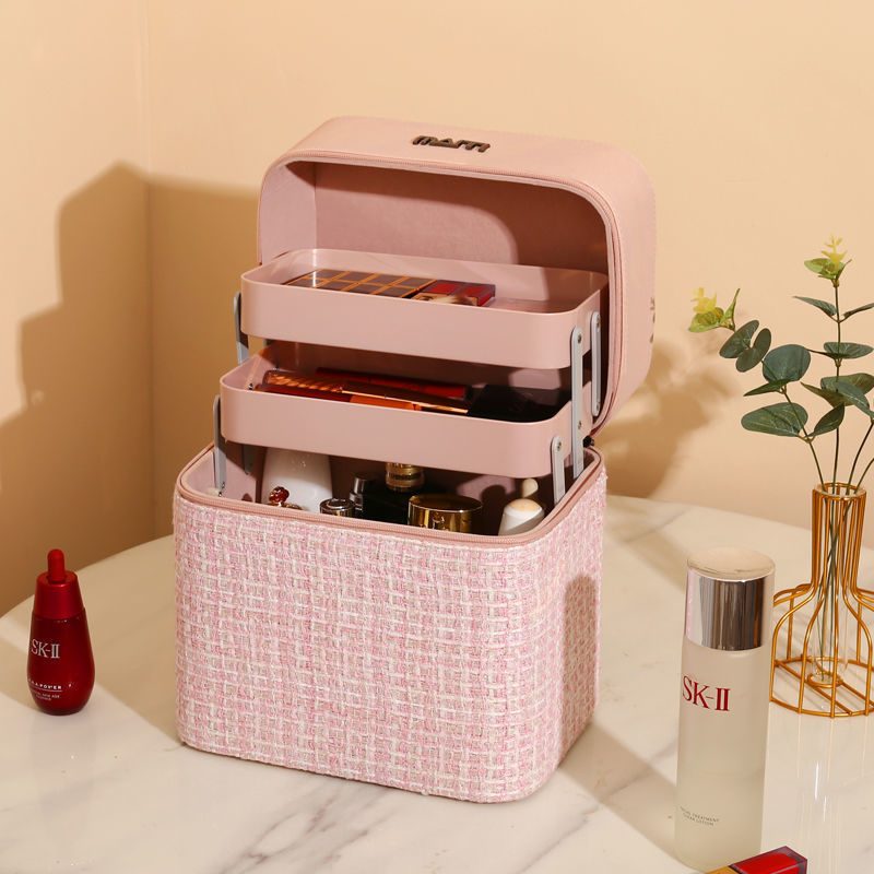 Factory Wholesale Cosmetic Bag Women's Large Capacity 2023 New Cosmetic Storage Box Satchel Extra Large Ins Style Suitcase