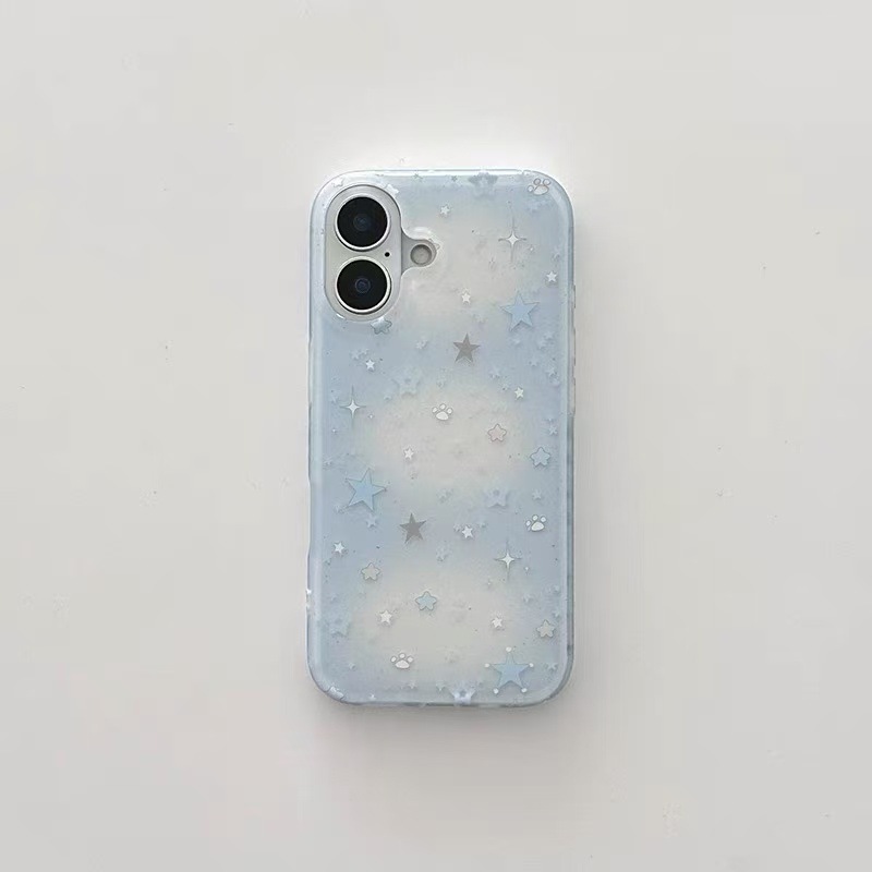 Nicho ins gradiente estrella azul para iphone16ProMax funda para teléfono móvil 13 Apple 15 chica 14P coreano