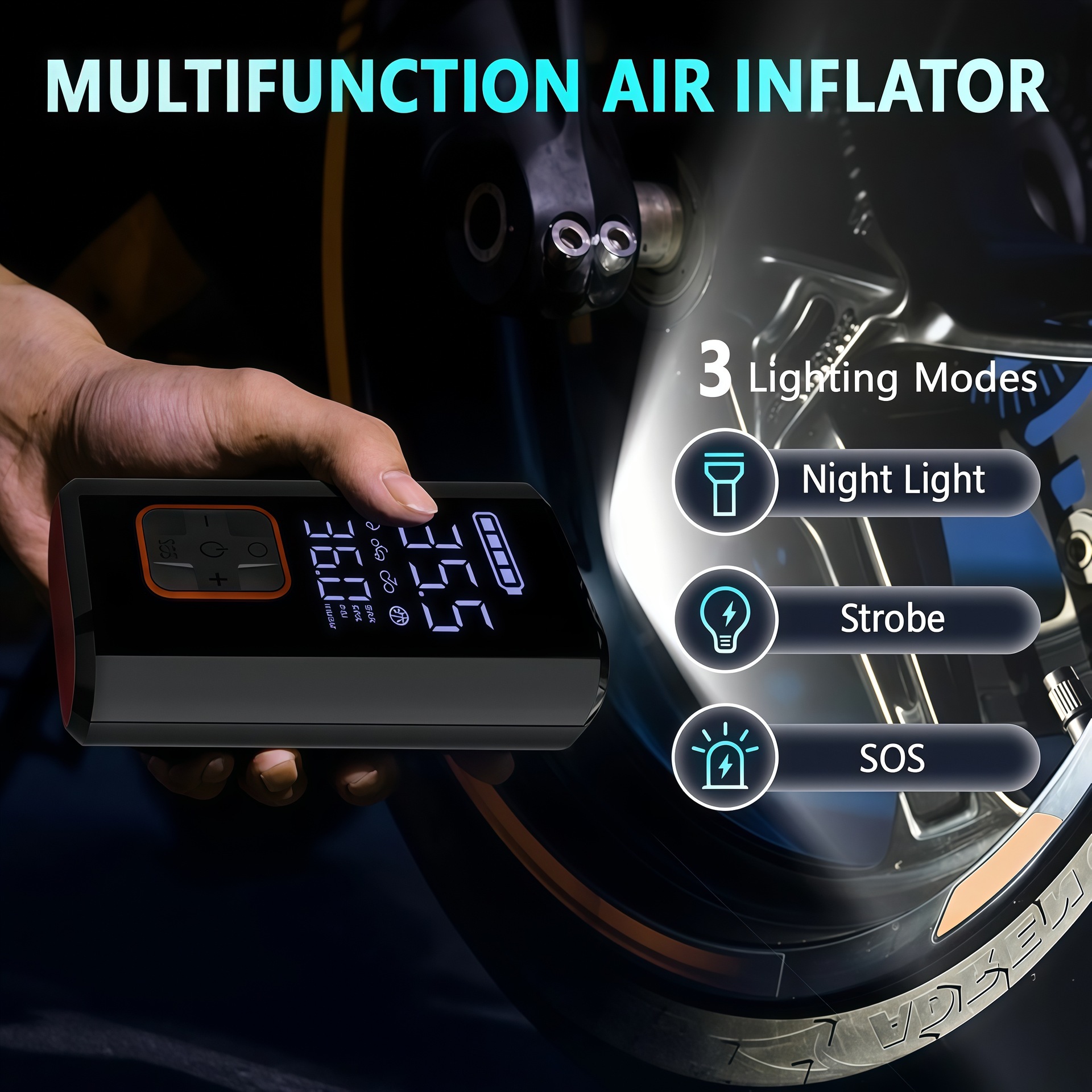 Wireless Car Air Pump, Car Electric Vehicle Air Pump, 12V Portable Tire Inflator, Cross-Border Exclusive Model