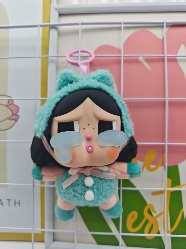 CRYBABY眼泪工厂哭娃搪胶毛绒钥匙扣挂件公仔手办潮玩盲盒摆件挂|undefined
