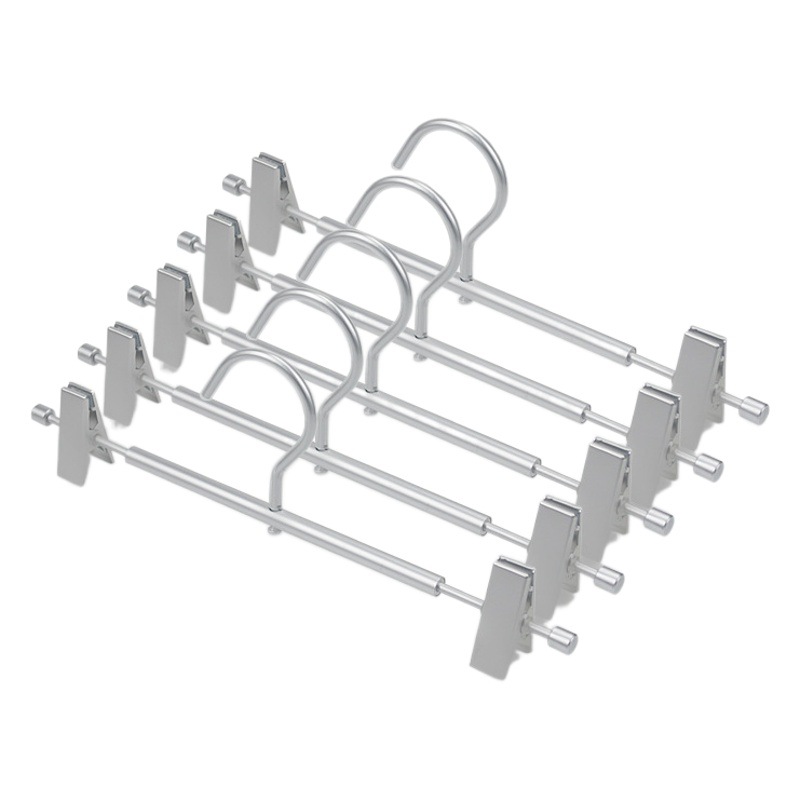 Estante de pantalones de aleación de aluminio sin costuras antideslizante pantalones clip de suspensión espacio de aluminio hogar húmedo y seco de doble uso de secado multifuncional clip de ropa interior
