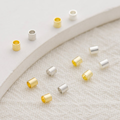 Bulk 14K gold-plated color-preserving spring-loaded positioning tube round tube straight tube handmade DIY beaded chain finishing spacer bead material
