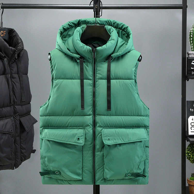 Хлопковый жилет для спецодежды, мужской новый осенне-зимний теплый жилет, внешний жилет без рукавов, хлопковый жилет из-за логотипа внешней торговли