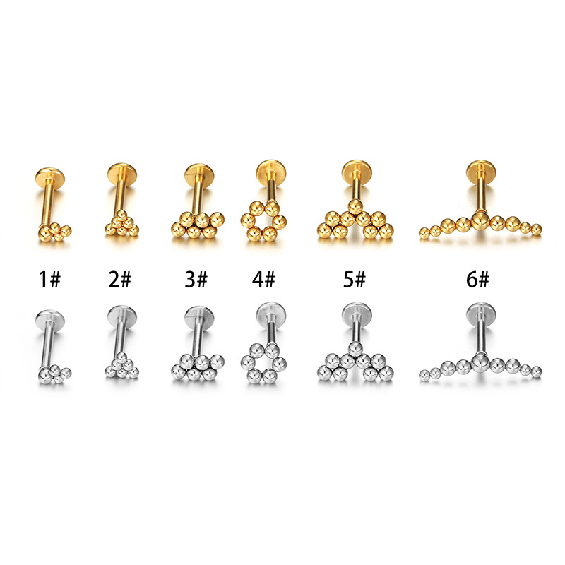 Fashion Solid Color Stainless Steel Plating Lip Stud 1 Piece display picture 2