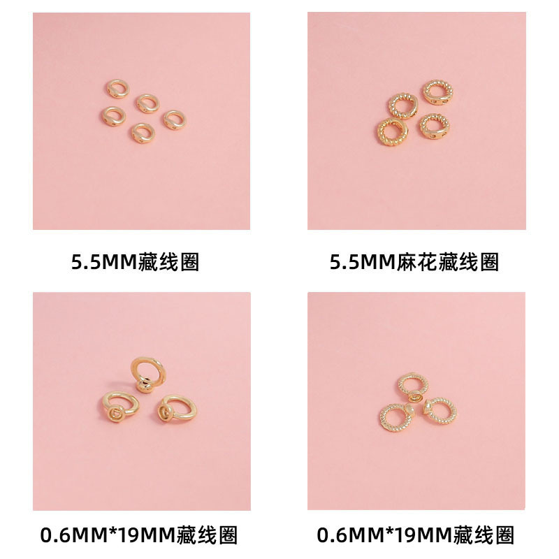Glossy rings for jewelry and fashion accessories, 14 carat, 7.6mm