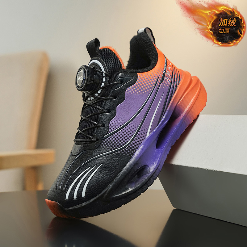 Zapatos para niños, invierno 2025 nuevos zapatos deportivos para niños, zapatos de correr para niños con cuero de lana gruesa y calentamiento de algodón