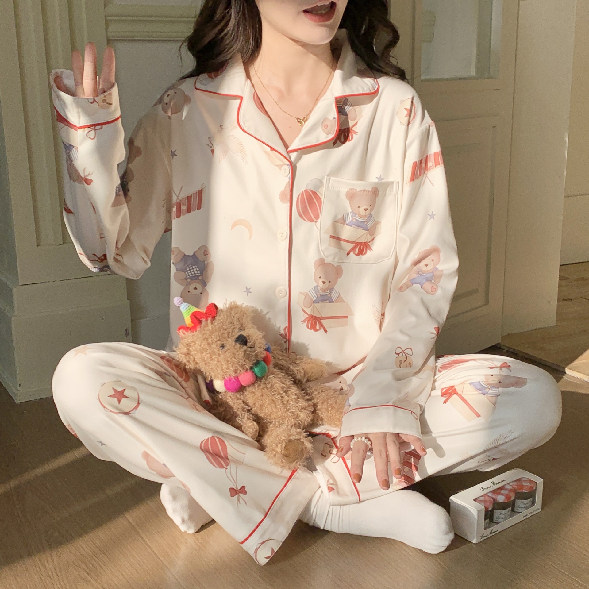 [두꺼운 저먼 벨벳] 벌룬베어-크림화이트