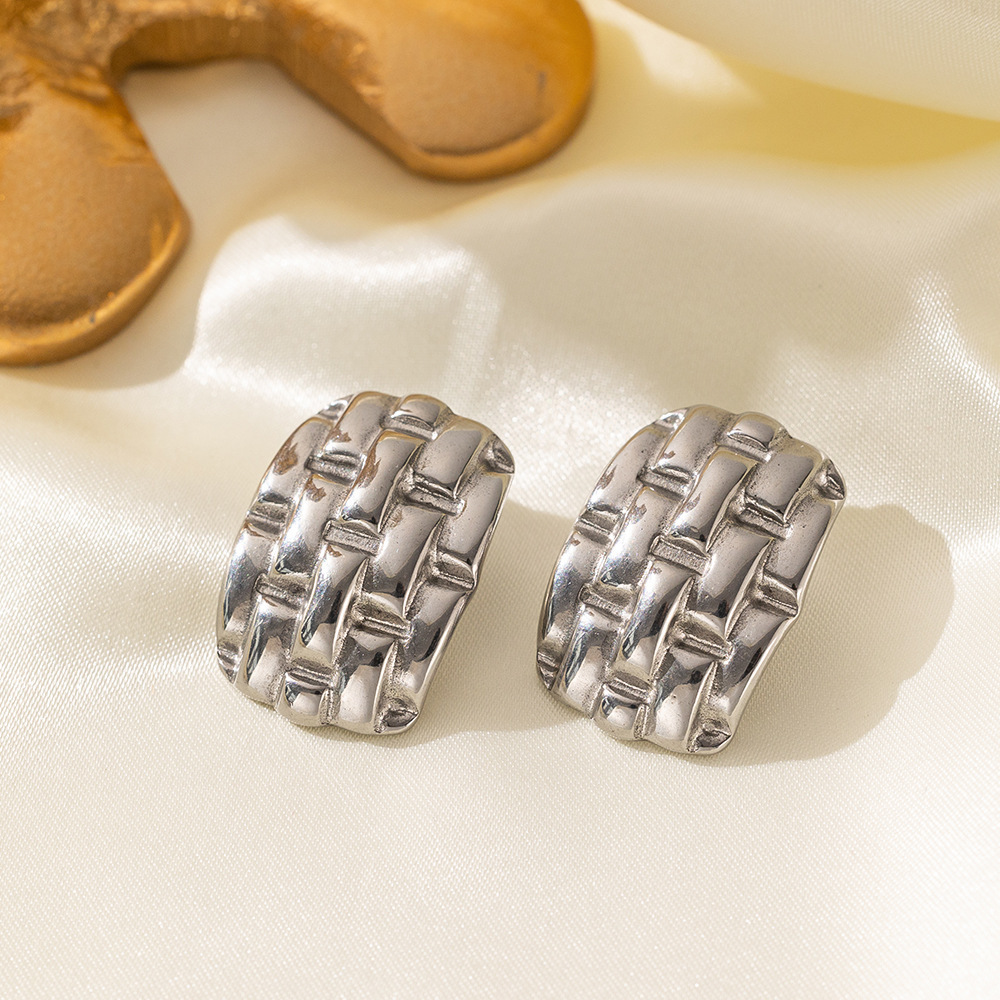Office, Date, Tea Party Occasion 1 Pair Basic Modern Style Classic Style C Shape Irregular Heart Shape Irregular Plating 304 Stainless Steel Ear Studs