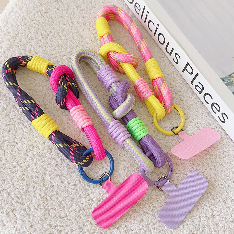 Short Mobile Phone Lanyard, Colorfulful Card Keychain, Anti-Lost Trendyy Wrist Rope, Fashionable Pendant Short Thick Rope Short Mobile Phone Lanyard, Colorfulful Card Keychain, Anti-Lost Trendyy Wrist Rope, Fashionable Pendant Short Thick Rope