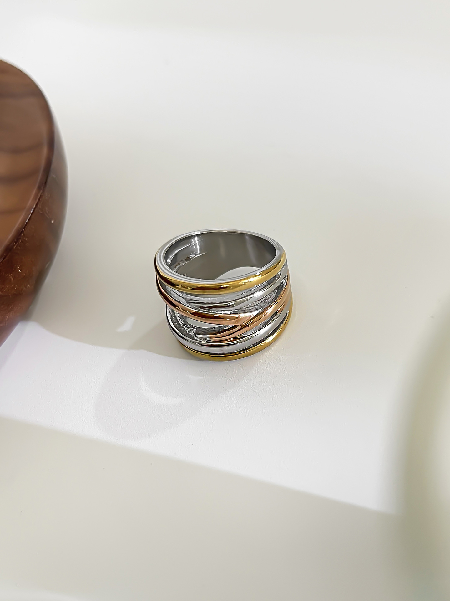 12g Weight 0.03µm-0.05µm Gold Plating Thickness PVD Coated Gold Plating Process Real Gold Plated Plating Material Rings Classification 1 Piece Quantity Holiday, Daily Occasion 304 Stainless Steel Material Geometric Pattern Women's Gender Simple Style, Roman Style Style Waterproof Non Tarnish, Surgical Steel Craft PVD Coated Real Gold Plated Geometric 304 Stainless Steel Simple Style Roman Style Waterproof Non Tarnish Surgical Steel Rings 9