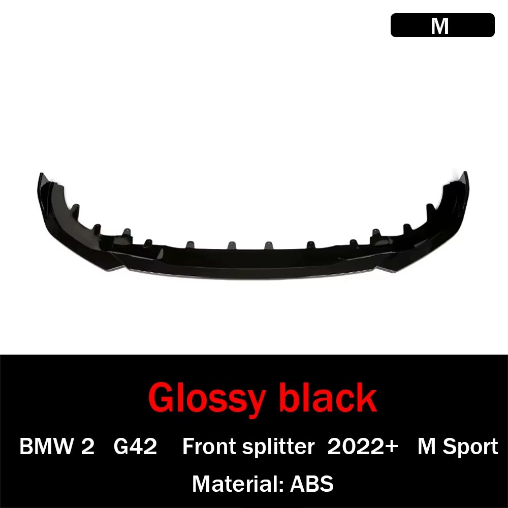 Suitable for 2022+ 2 Series 2-Door G42 Front Spoiler, Front Lip, Mp Style Bumper Modification, Lower Body Kit