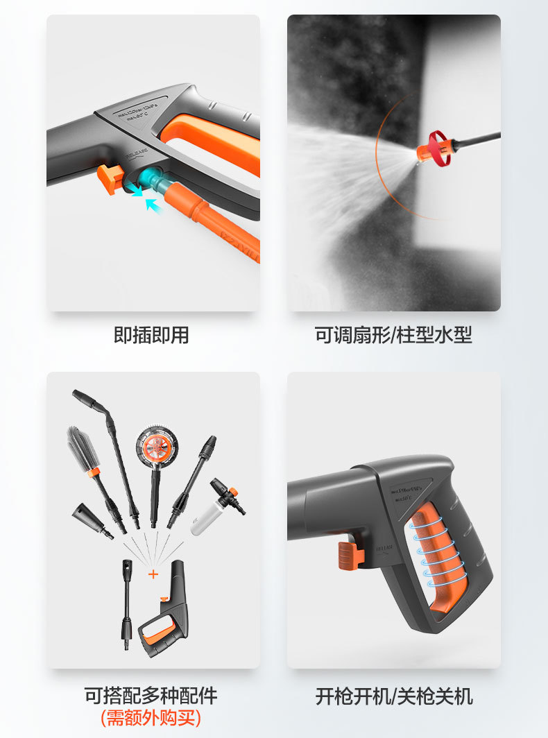 Yili 4450 Car Washer 220V High Voltage Household Artifact Portable High Power Car Wash Powerful Washing Water Gun Pump Grab