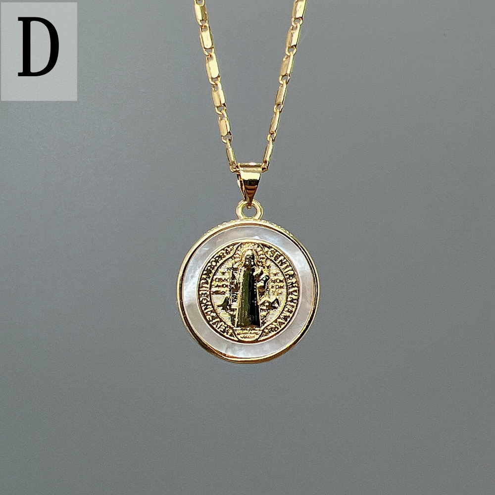 Round Pattern Women's Gender Simple Style Classic Style Round Copper Plating Gold Plated Pendant Necklace