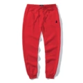 Red pants green label