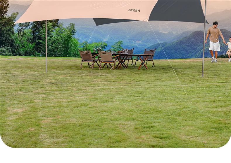 Primitive-Style Canopy Tent Outdoor Table and Chair Camping Black Glue Sunshade New Type Picnic Sun Protection Tarp
