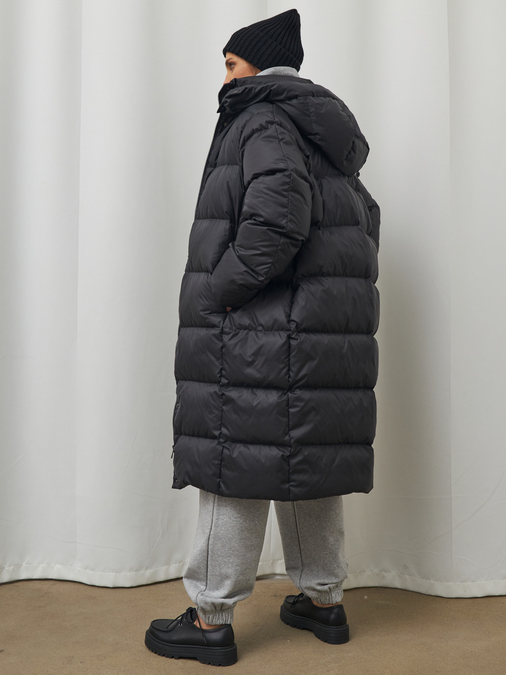 Dames lange donsjas met capuchon warme winterjas_voghion.com