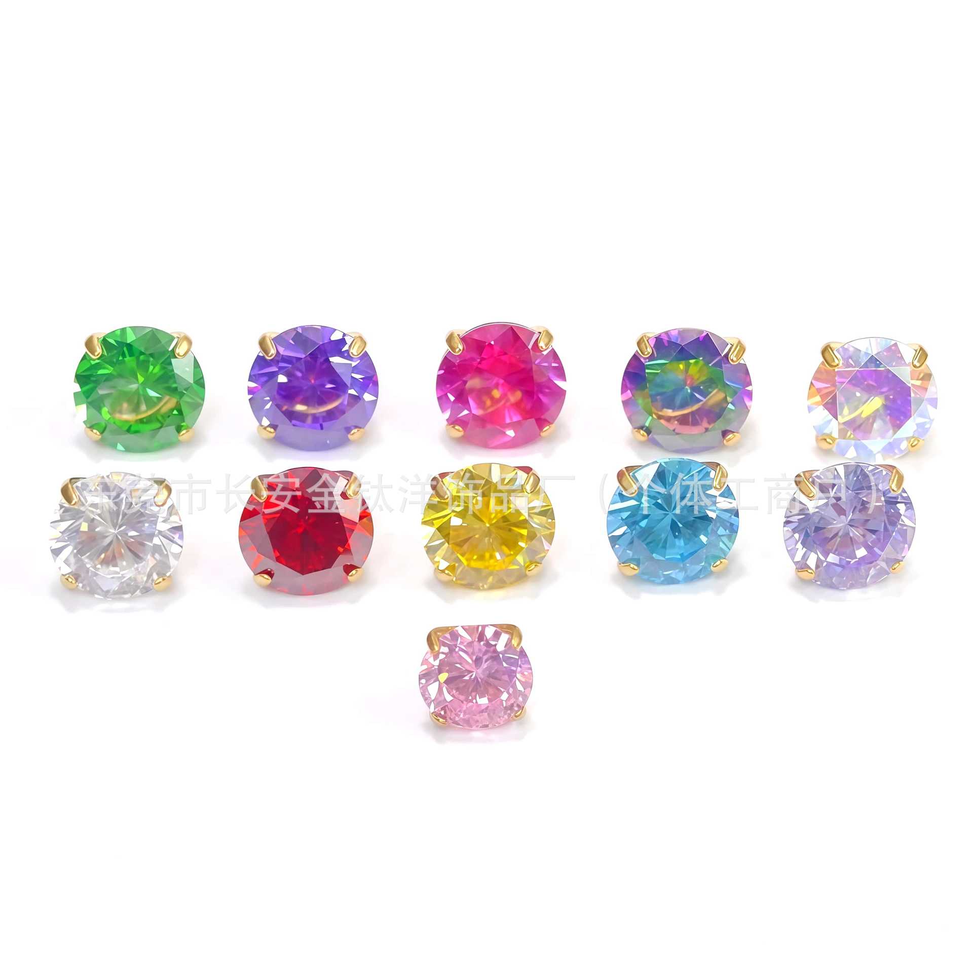 F136 Titanium 18K Gold-Plated Round Bottom Claw 5A Zircon Lip Stud Lip Piercing Jewelry detail image 5