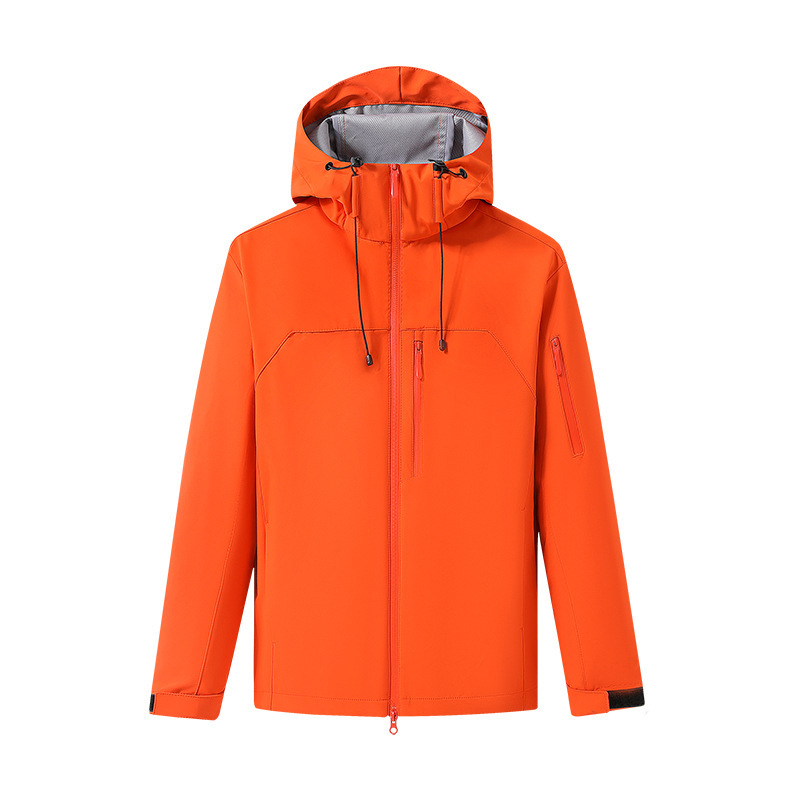 New Outdoor Sports Jacket Couple Mountaineering Clothing Soft Shell Hooded Windbreaker Jacket Fleece-Lined Jacket Can Be Printed with Logo