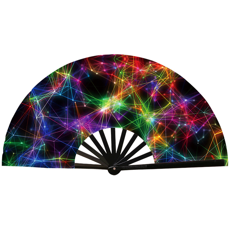 Abanico Plegable de Kung Fu de Plástico, Colorido, para Conciertos y Fiestas