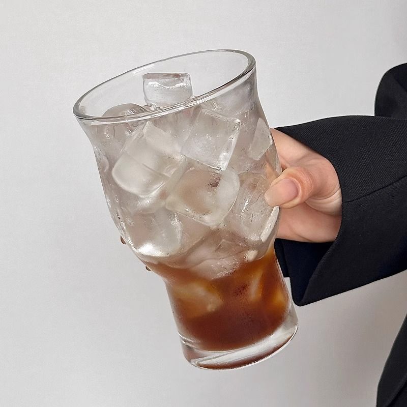 Retro Glasbecher Mit Weiter Öffnung Für Eiskaffee Und Früchtetee_voghion.com