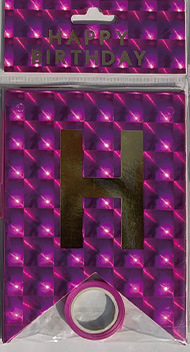 HAPPY BIRTHDAY fiesta de cumpleaños en inglés diseño diagonal de bandera de cola de mermaid letras banderas de color