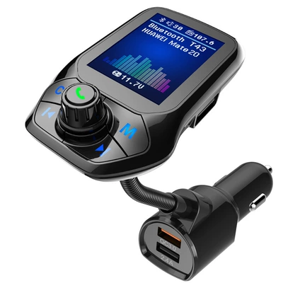 Carefully Selected Car-Mounted Mp3 Bluetooth Player T43/T26D with Color Screen and Extended Flexible Tube, Supports Qc3.0 Fast Charging and Playlist (Car mp3) - t43
