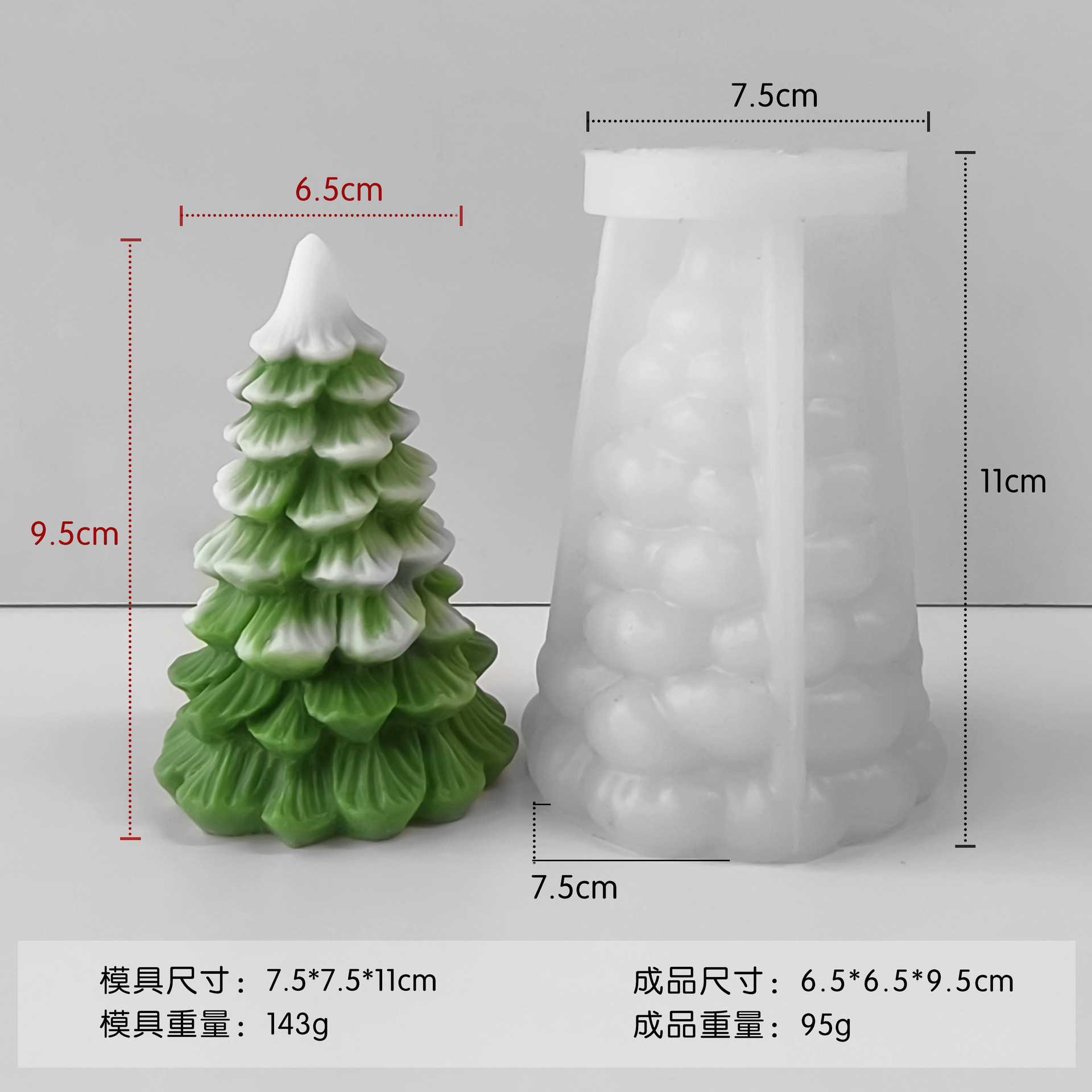 Jiahui Mei molde de árbol de Navidad molde de bananas molde DIY adornos de banda magnética