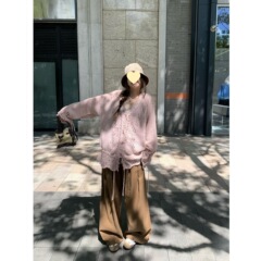 温柔抽绳钩花毛衣+花边吊带套装高级感粉色开衫紫色开衫其它其他