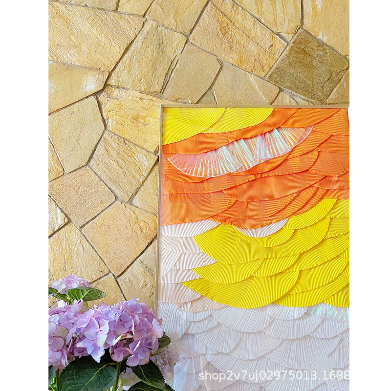 三宅一生シワ生地布地diy三宅一生背景装饰画圧シワ生地レモン布坊