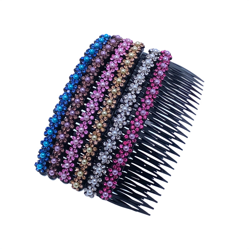 Mujeres grandes diamantes negros una variedad de peines de cabello ciruela corbata pein enchufe de cabello supermercado 2 yuan tienda de joyas para el cabello