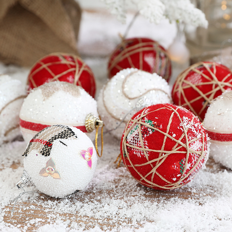 Transfronterizo de Hong Kong Heng Bola de espuma de Navidad línea de polvo pegajoso bola decorativa centro comercial escena diseño árbol de Navidad bola colgante