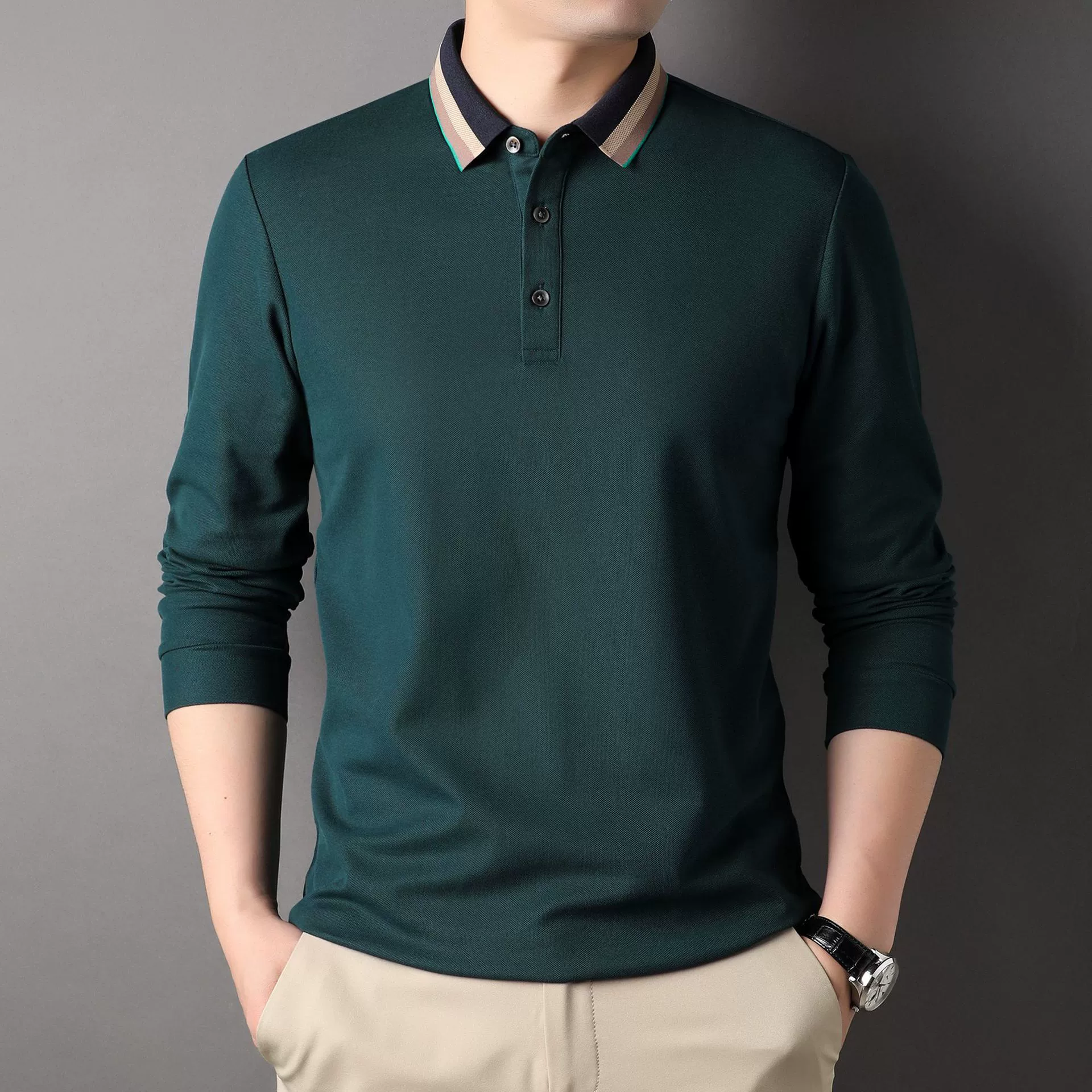 Autumn breathable base body-friendly long-sleeve, polo, Spring/Fall 2025 model