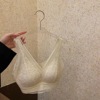 Lace latex underwear, supporting wireless bra, bra top, beautiful back