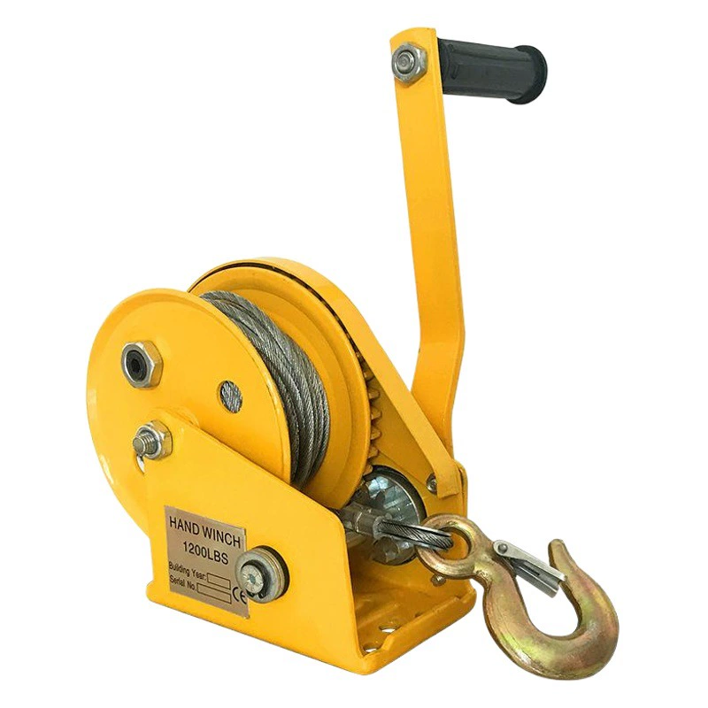 Ручная лебедка Двусторонняя самоблокирующаяся ручная лебедка 1200 фунтов ручная лебедка небольшой бытовой Тяговый подъемный кран