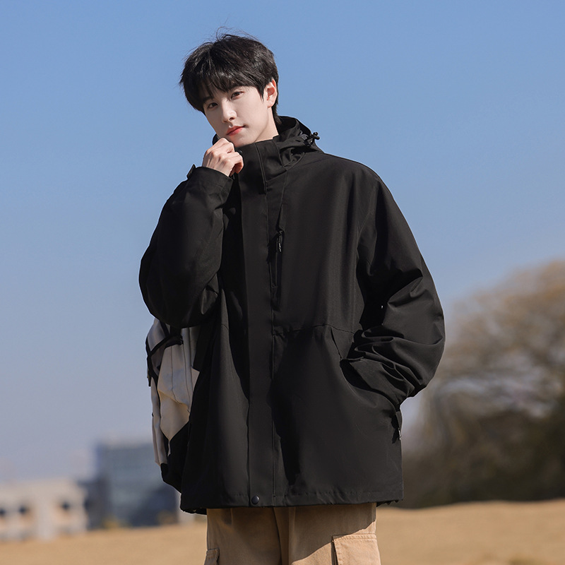 NASA玫瑰红冲锋夹克男女春秋季2025新款户外三合一登山衣服外套男|undefined