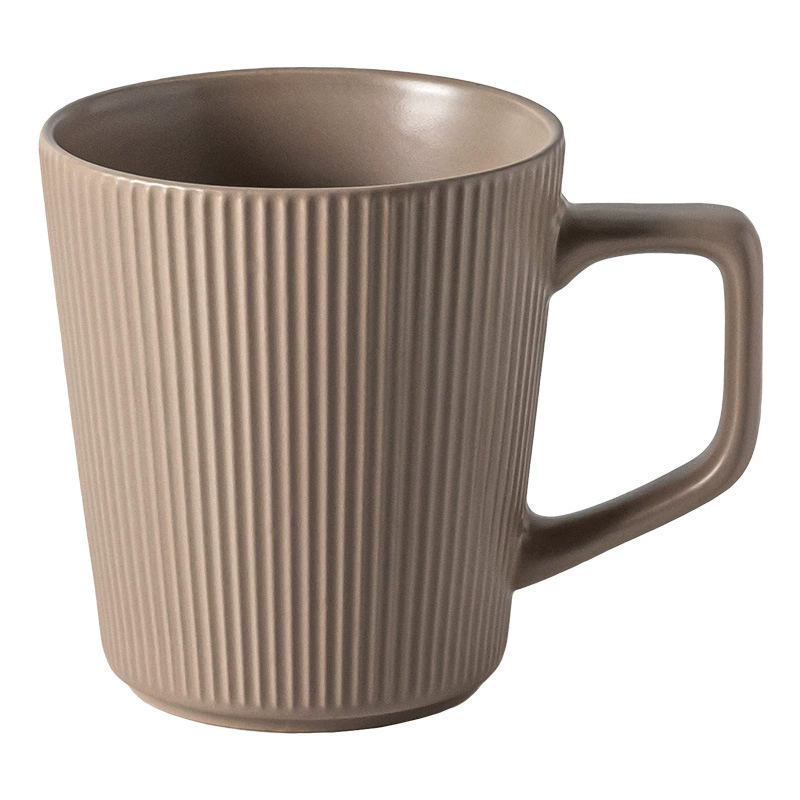 Ceramic Mug (Suwen) vertical striped pattern, 500 ml, large-capacity minimalist cup