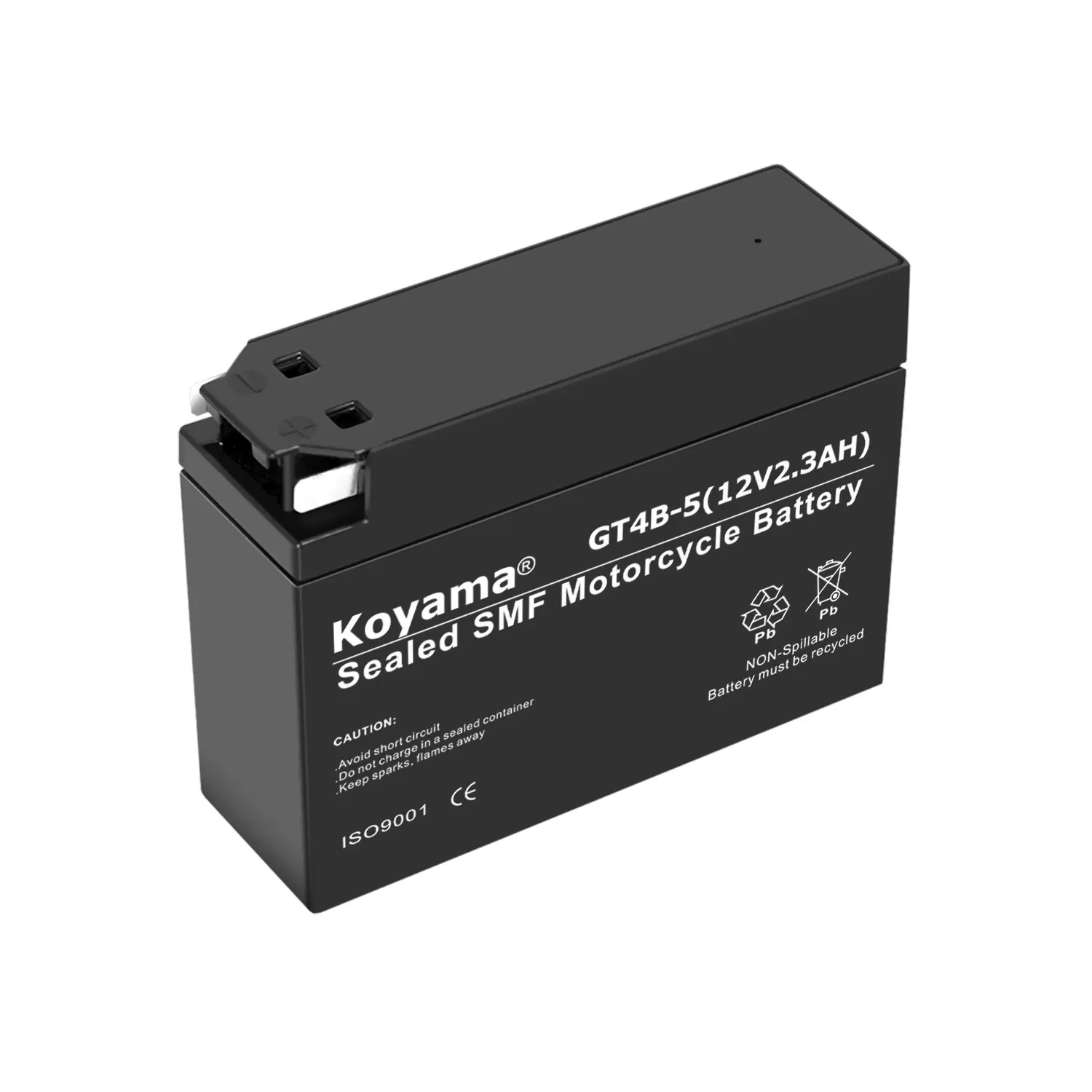 KOYAMA摩托车电池12V2.3AH免维护铅酸蓄电池GT4B-5