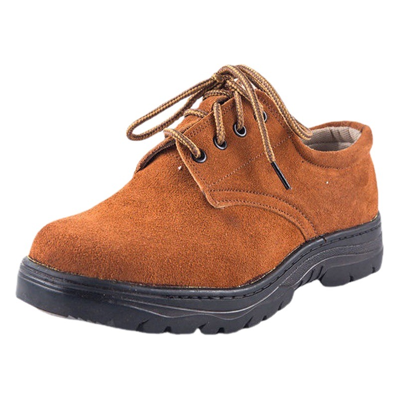 Spring and Summer Labor Protection Shoes Welder Shoes Smash-proof Splash-proof Wear-resistant Fly-woven Fabric Anti-velvet Cowhide Outdoor Mountaineering Casual Shoes